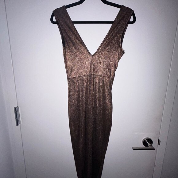 Bronze beautiful Dress  with Split, XS - Picture 9 of 12